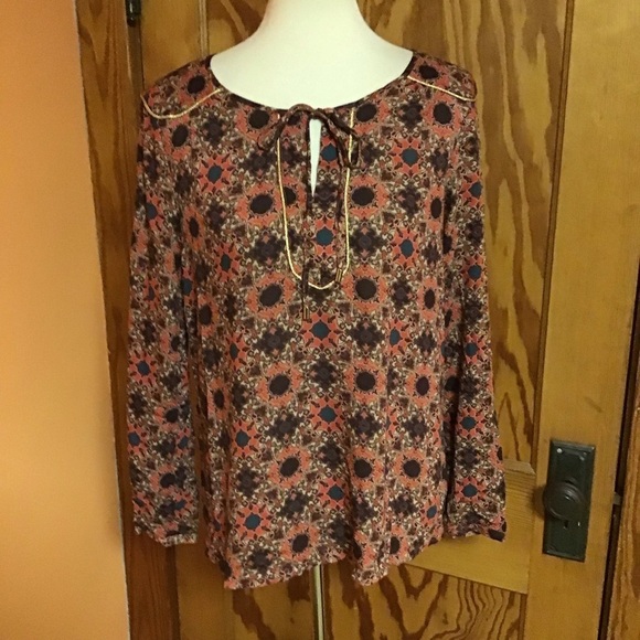 Gibson Latimer ethnic vibes peasant top - Picture 7 of 9